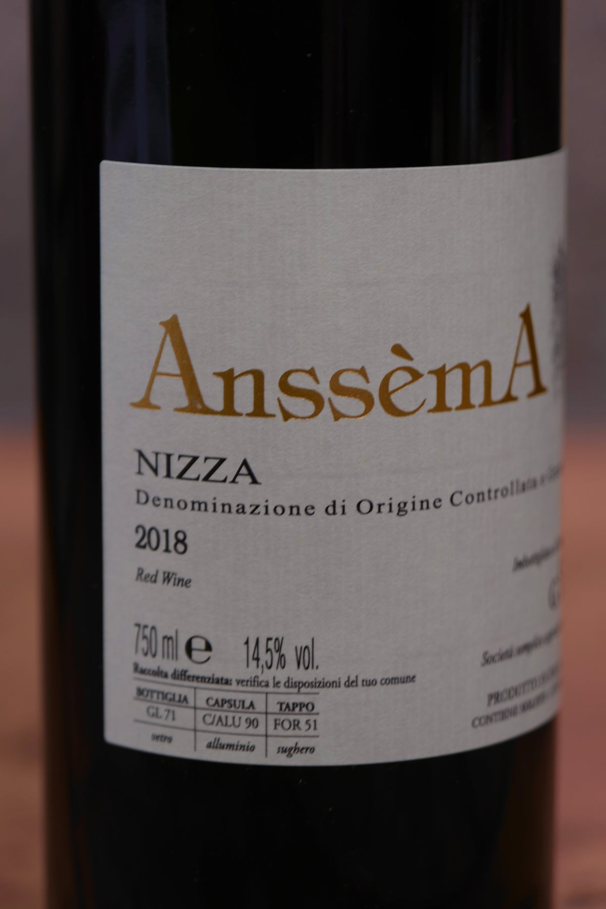 Nizza DOCG Anssèma Cascina Giovinale 2018